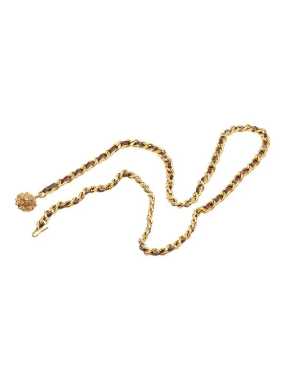 Chanel Chain Belt Lion Motif Gold Plated Leather